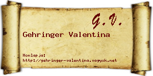 Gehringer Valentina névjegykártya